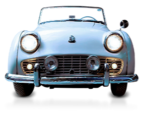 Μπλε αμάξι αντίκα.